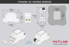 سنسور مانیتور ولتاژ AC مدل VT520DIN | Vutlan
