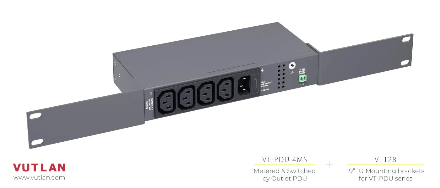 پایه نصب ۱۹ اینچ VT129 برای ترکیب دو واحد توزیع برق (PDU) | Vutlan