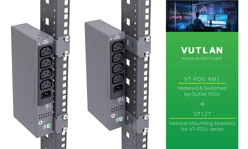 واحد توزیع برق هوشمند ۴ پورتی سوئیچ‌پذیر و اندازه‌گیر VT-PDU | Vutlan