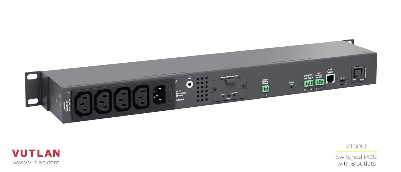 واحد توزیع برق هوشمند سوئیچ‌پذیر ۶ پورتی VT604t | Vutlan