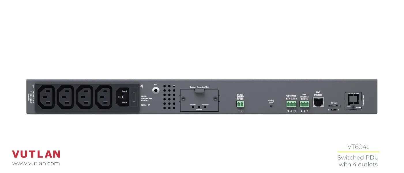 واحد توزیع برق هوشمند سوئیچ‌پذیر ۶ پورتی VT604t | Vutlan