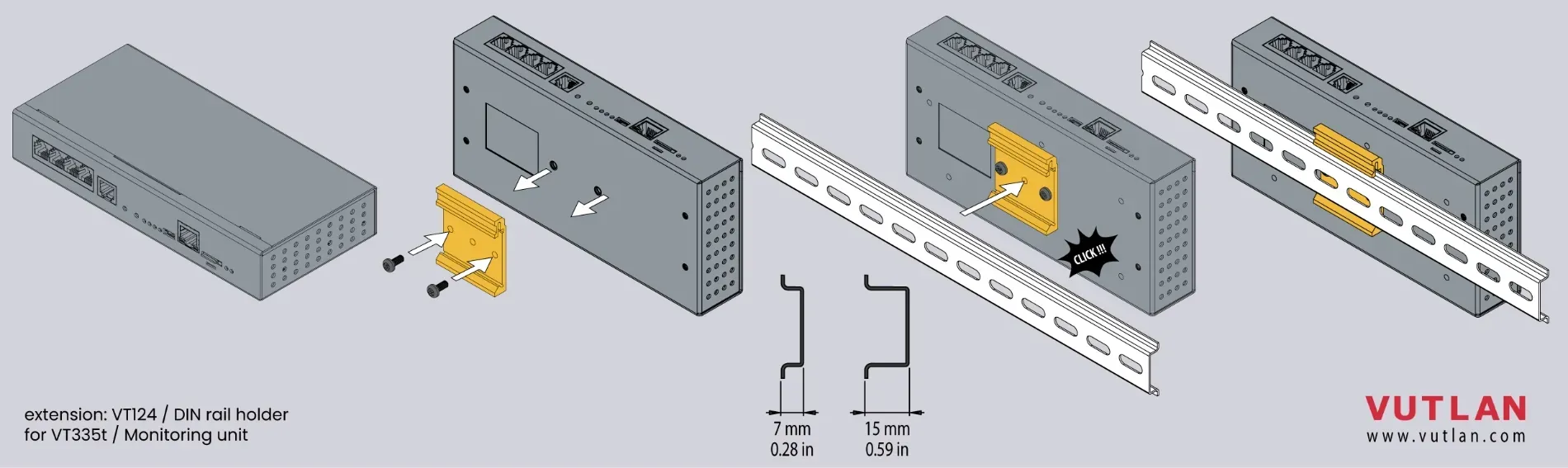 نگهدارنده ریل DIN مدل DRP-03 |  Vutlan